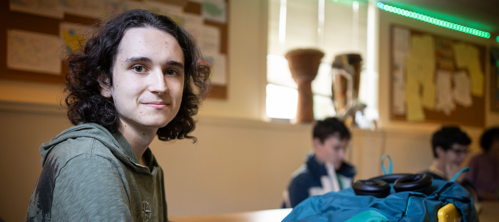 Student in a classroom
